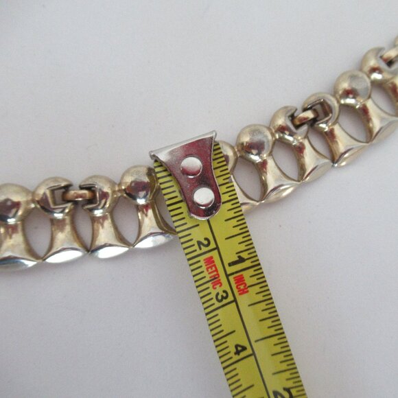 Vintage MONET Gold Tone Tassel Link Choker Necklace Statement Necklace 16" - Picture 8 of 10